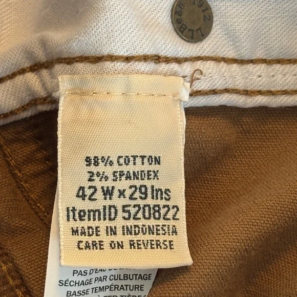 L L Bean Men's BeanFlex® Corduroy Pants Dune Brown Standard Fit Straight Leg EUC - Picture 9 of 11